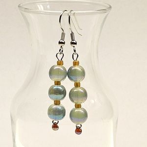 Green and Blue Beaded Earrings